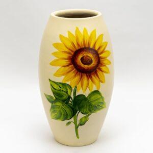 Vază medie din ceramică, model floarea soarelui, mare