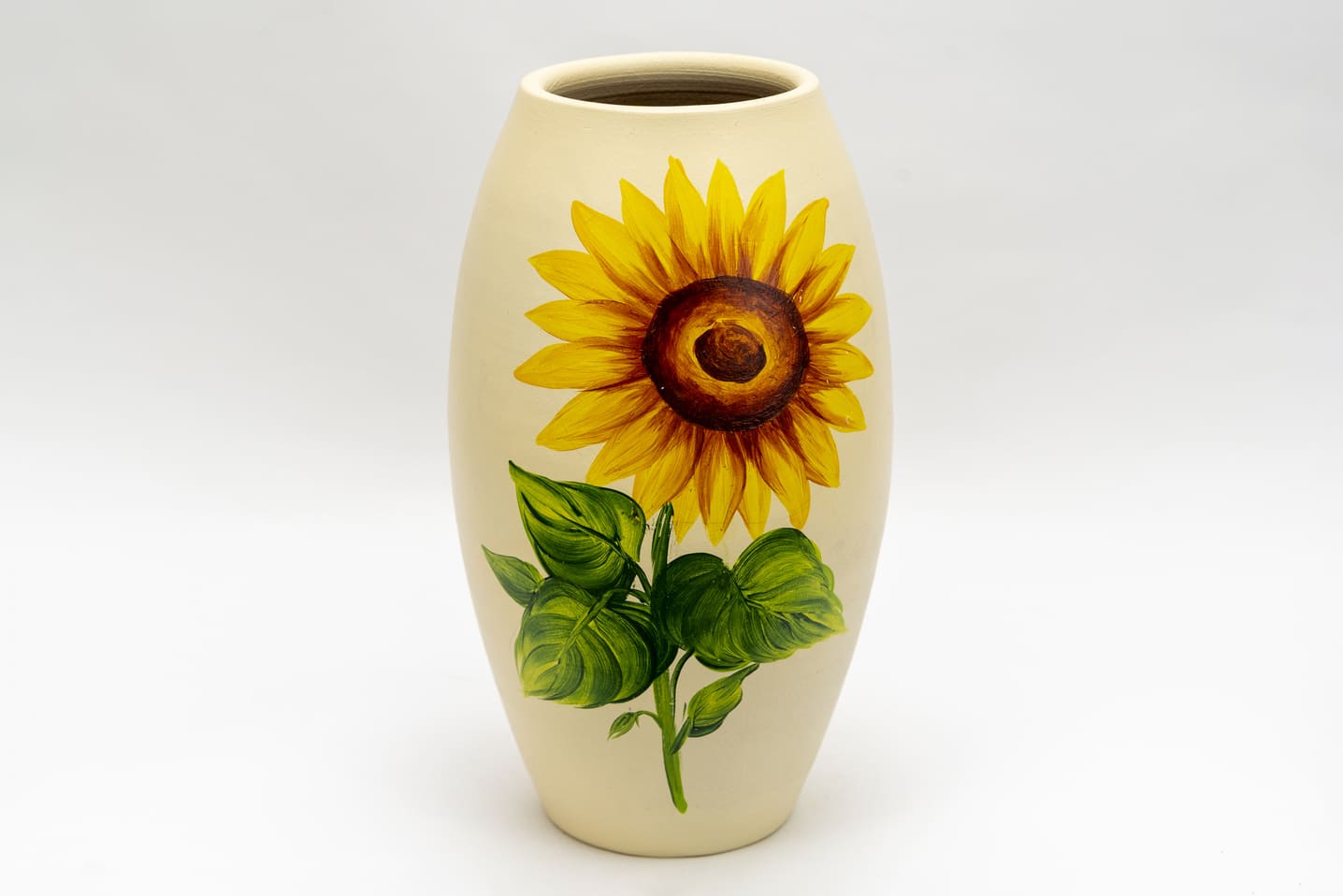 Vază medie din ceramică, model floarea soarelui, mare