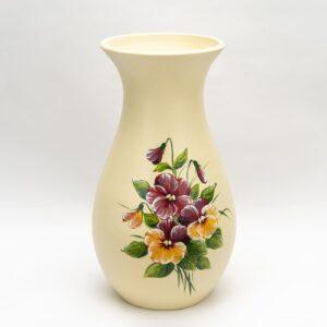 Vază mare din ceramică, model panseluțe