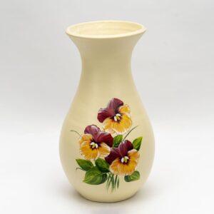 Vază medie din ceramică, model panseluțe
