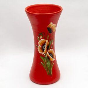 Vază mare din ceramică, model rosu