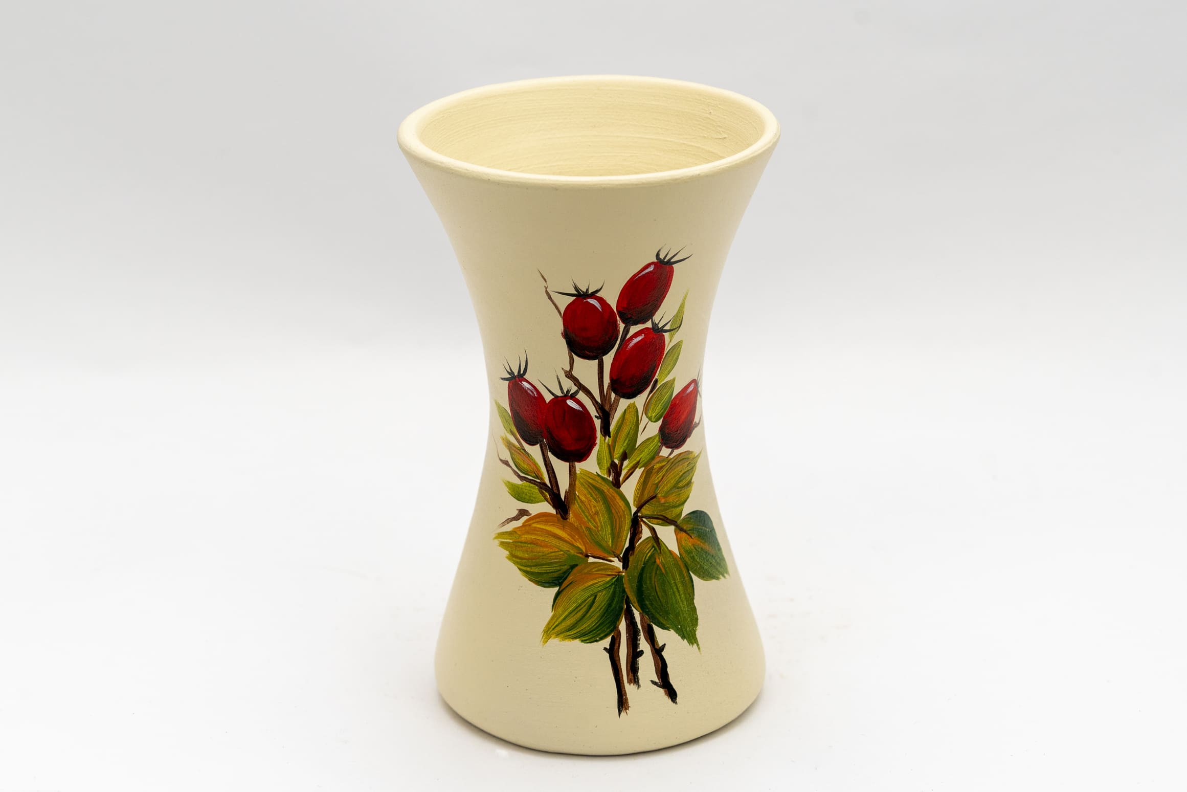 Vază din ceramică pictata manual , model macese