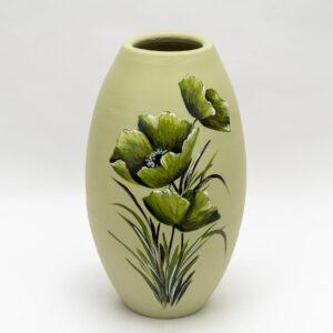Vază medie din ceramică, model verde deschis