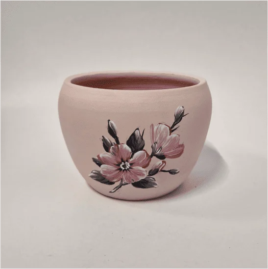 Ghiveci din ceramică, pictat manual