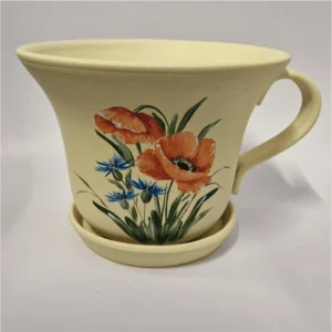 Ghiveci din ceramică, pictat manual