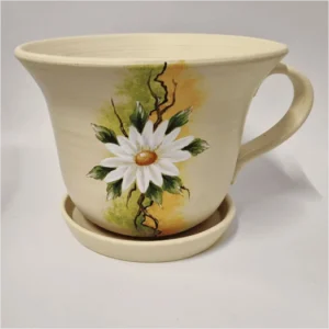 Ghiveci din ceramică, pictat manual