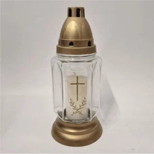 Candela alba din sticla