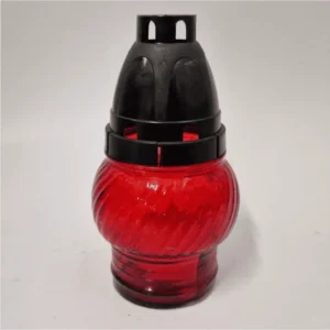 Candela rosie din sticla