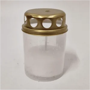 Candela din plastic cu capac metalic