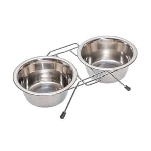 Set 2 castroane din inox pentru animale, Ø13 cm, 450 ml
